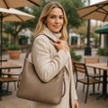 Women’s handbag khaki leather tote