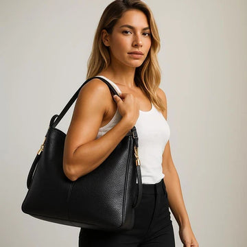 Black Leather Tote Bag – Premium Genuine Leather