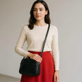 Women's Shoulder Bag in Black Leather by LeatherLuxe