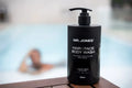 Mr Jones Men’s Hair, Face and Body Wash in sleek black packaging designed for all-in-one cleansing and grooming