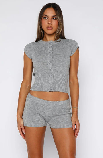 Almost Love Knit Top Navy | Stylish Women's Knitwear