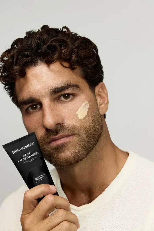 The Six Pack Men’s Complete Skincare Set featuring cleanser, moisturizer, exfoliator, serum, eye cream, and face mask for men’s daily grooming and skincare routine.