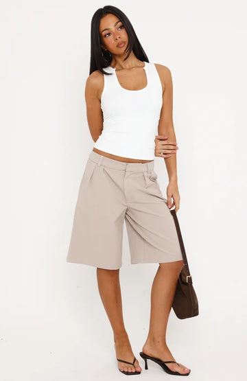 Baby Steps Shorts Taupe | Stylish Women's Casual Shorts