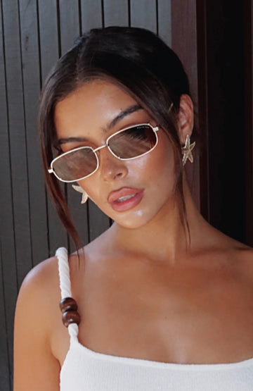Canyon Sunglasses Gold Brown Lens | Women's Fashion Sunglasses