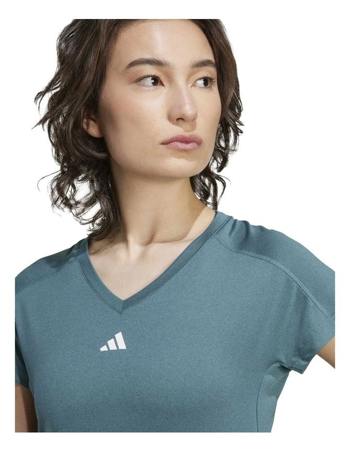 Adidas AeroReady Train Essentials Minimal Branding V-Neck Tee, view 4