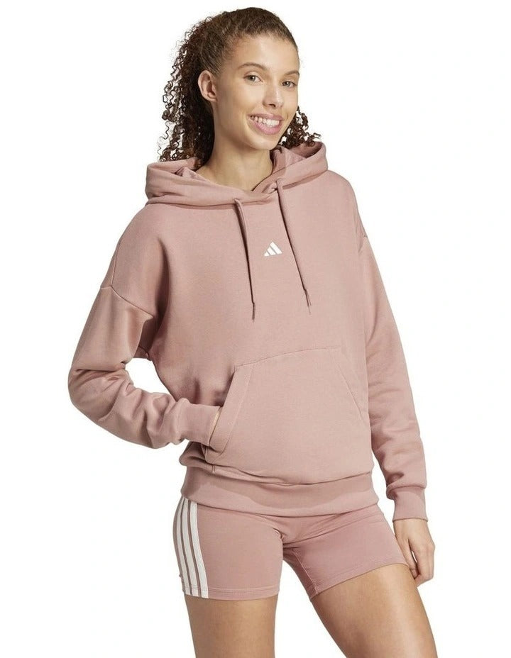 Adidas Essentials Small Logo Feel Cozy Hoodie, Warm Clay, product view 3