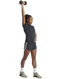 Adidas Pacer Training 3-Stripes Woven High-Rise Shorts for women in black, lightweight recycled polyester with AEROREADY moisture control and elastic waistband