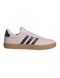 Adidas VL Court 3.0 women’s shoes with coated leather upper and low heel, stylish skater-inspired trainers in white with vulcanised outsole