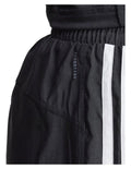 Adidas Pacer Training 3-Stripes Woven High-Rise Shorts for women in black, lightweight recycled polyester with AEROREADY moisture control and elastic waistband