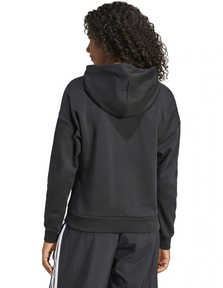Adidas Essentials Small Logo Feel Cozy Hoodie, Black/White, product view 14
