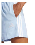Adidas Essentials 3-Stripes Cotton Shorts in black with soft cotton fabric and signature 3-stripes down the sides