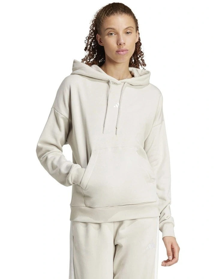 Adidas Essentials Small Logo Feel Cozy Hoodie, Wonder Alumina/White, product view 6