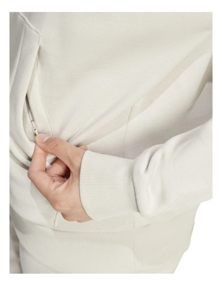 Adidas Essentials Small Logo Feel Cozy Hoodie, Wonder Alumina/White, product view 10