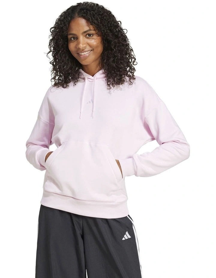 Adidas Essentials Small Logo Feel Cozy Hoodie, Clear Pink/White, product view 31