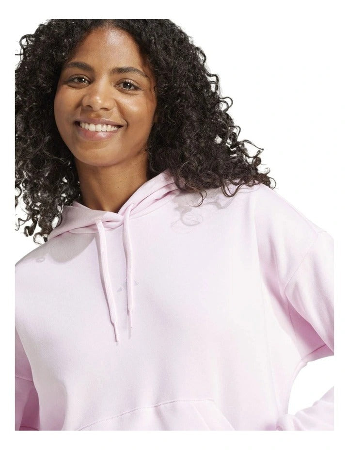 Adidas fleece hoodie with 3-bar chest logo, soft cotton blend, cozy relaxed fit