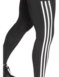 Adidas Optime 3 Stripes Full Length Training Leggings in recycled polyester with high-rise waistband and side pocket