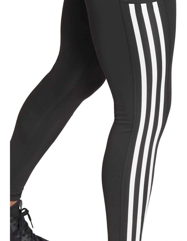 Adidas Optime 3 Stripes Full Length Leggings, view 3