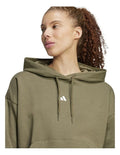 Adidas fleece hoodie with 3-bar chest logo, soft cotton blend, cozy relaxed fit