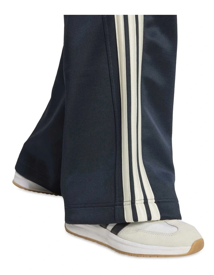 Adidas Stadium 3-Stripes Track Pants for Men in Black with Satin Piping and Recycled Polyester Blend