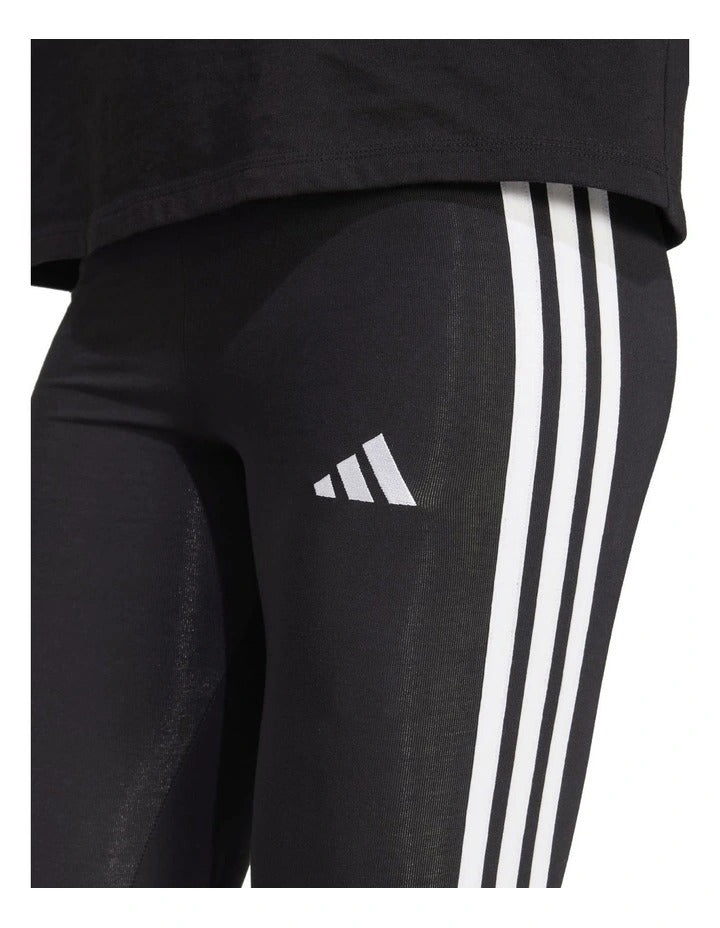 Adidas Essentials 3-Stripes Cotton Leggings Women Stretchy Comfortable Workout Pants