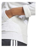 Adidas fleece hoodie with 3-bar chest logo, soft cotton blend, cozy relaxed fit