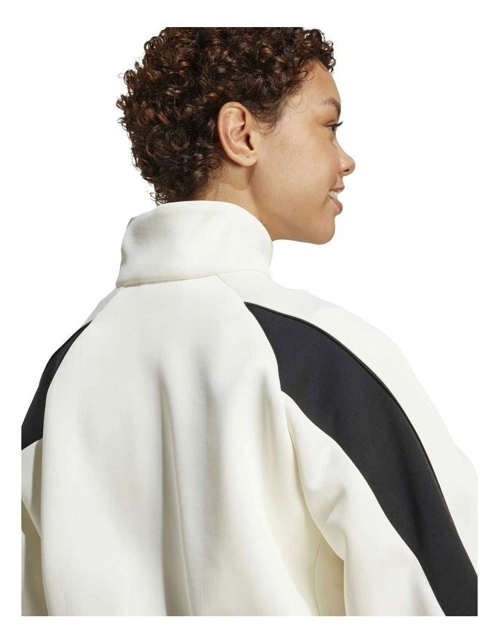 Adidas Stadium Track Top with recycled polyester cotton blend, zip pockets, and 3 Bar Logo