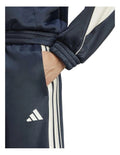 Adidas Stadium 3-Stripes Track Pants for Men in Black with Satin Piping and Recycled Polyester Blend