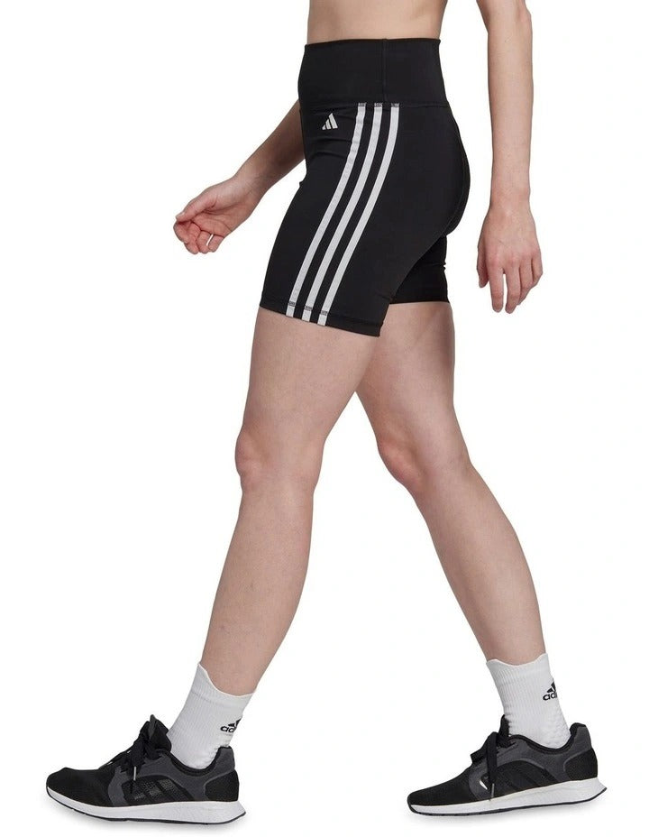 Adidas Train Essentials 3 Stripe Logo Short Tights, view 3