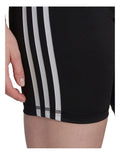 Adidas Train Essentials 3 Stripe Logo Short Tights for Women, High-Rise Waist, Recycled Polyester and Elastane, Black Fitness Leggings