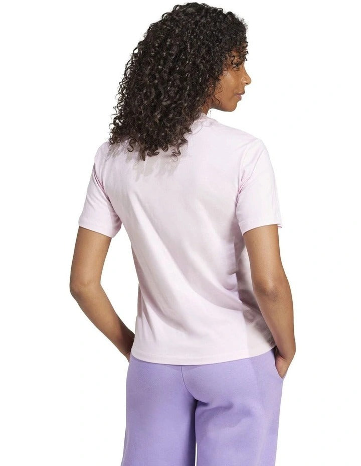 Adidas Essentials Small Logo Cotton T-shirt, Clear Pink/White, product view 7