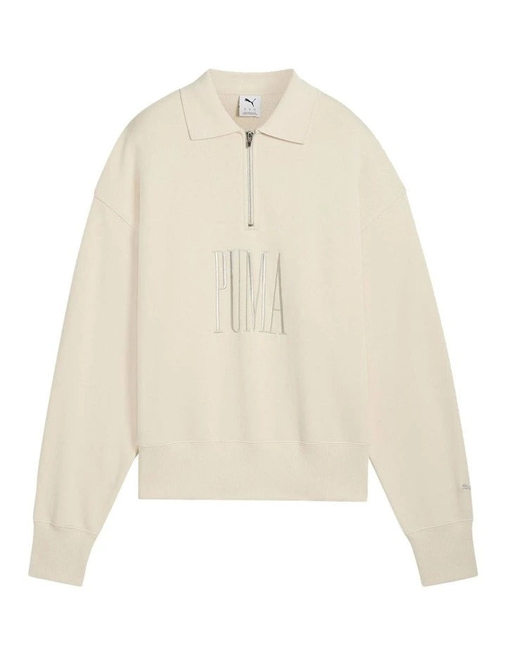 Puma Premium Essentials Polo Crew Jumper 70% Cotton 30% Recycled Cotton Streetwear Sweatshirt