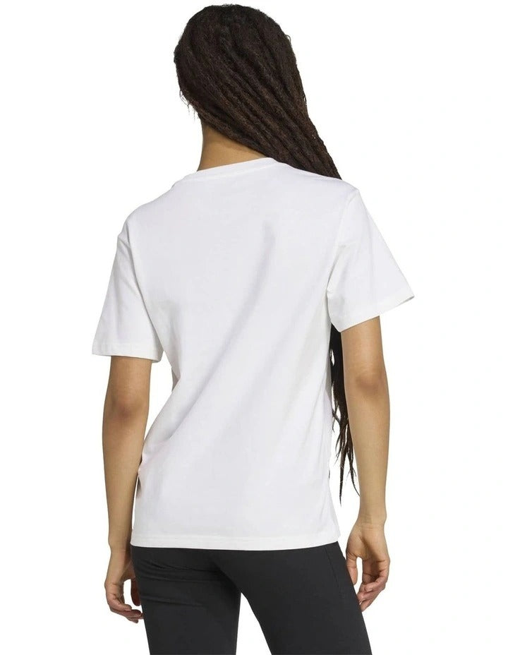 Adidas Soft Side Graphic T-Shirt with floral 3 Bar Logo, 100% cotton casual wear