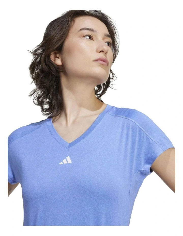 Adidas Aeroready Train Essentials Minimal Branding V-Neck Tee, view 4