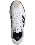 Adidas VL Court 3.0 women’s shoes with coated leather upper and low heel, stylish skater-inspired trainers in white with vulcanised outsole