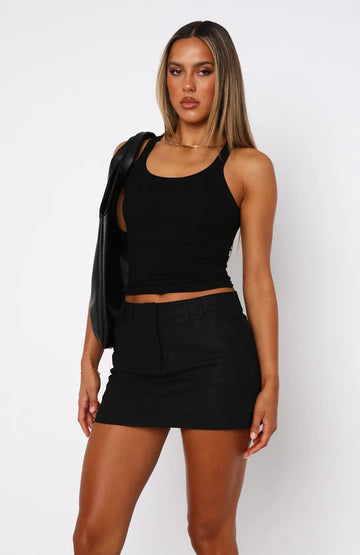 The Right One Mid Rise Mini Skort Black | Women's Mini Skort