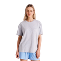 Loungewear Relaxed Boxy T-Shirt Grey Marle Front View