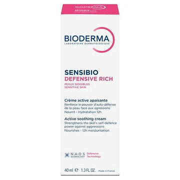 Bioderma Sensibio Defensive Rich Moisturiser for dry, sensitive skin – soothes & hydrates.