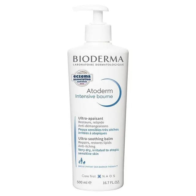 Bioderma Atoderm Intensive Baume 500ml for dry, sensitive, eczema-prone skin.