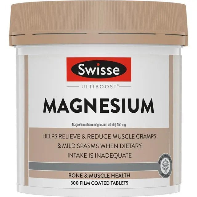 Swisse Ultiboost Magnesium 300 Tablets — supports muscle health and reduces cramps.