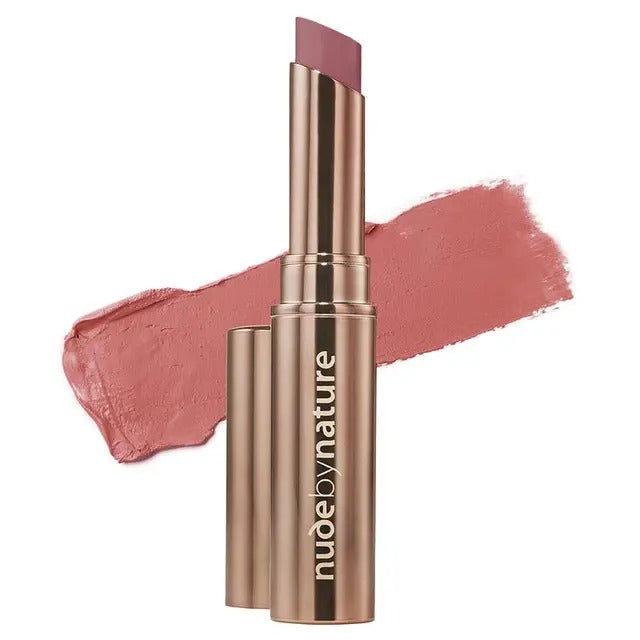 Nude by Nature Riberry matte lipstick with natural ingredients.