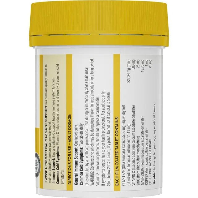 Swisse Daily Immune Support 120 Tablets – immune health with Vitamin C & Zinc.