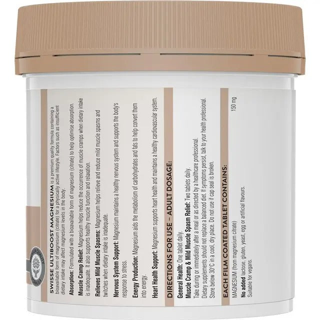 Swisse Ultiboost Magnesium 300 Tablets — supports muscle health and reduces cramps.