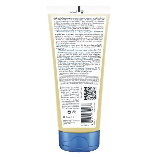 Bioderma Atoderm Shower Oil 100ml for dry, sensitive skin