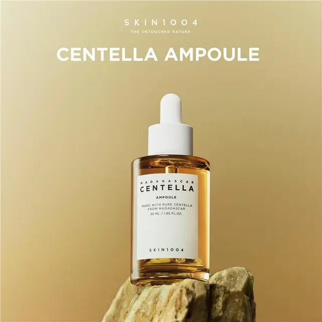 Bottle of Madagascar Centella Ampoule with a dropper on a white background
