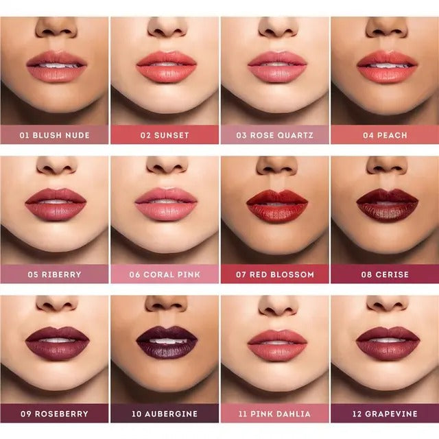 Nude by Nature Riberry matte lipstick with natural ingredients.
