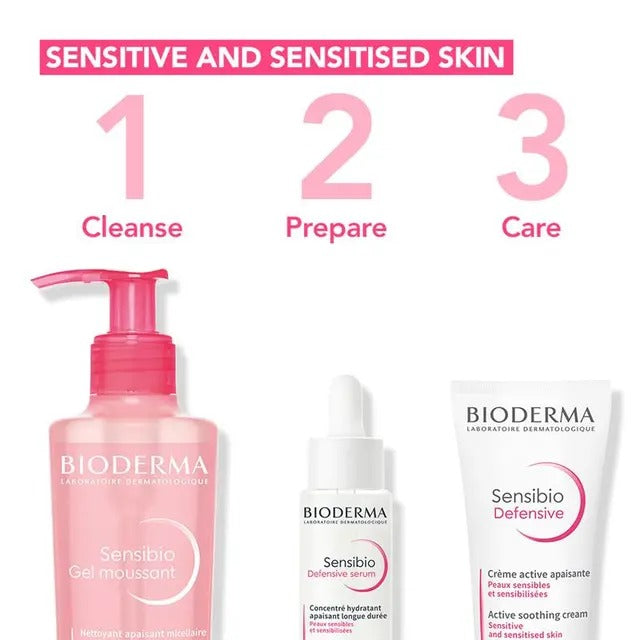 Bioderma Sensibio Gel Moussant 200ml gentle micellar cleanser for sensitive skin.