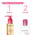 Bioderma Sensibio Micellar Power Double Cleanse Gift Set XMAS 2024 for sensitive skin — includes micellar water and cleansing oil.