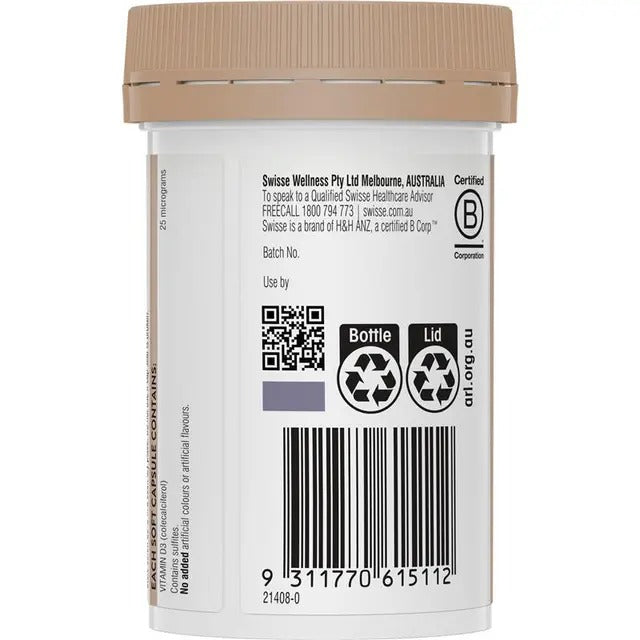 Swisse Vitamin D 250 Capsules, view 3