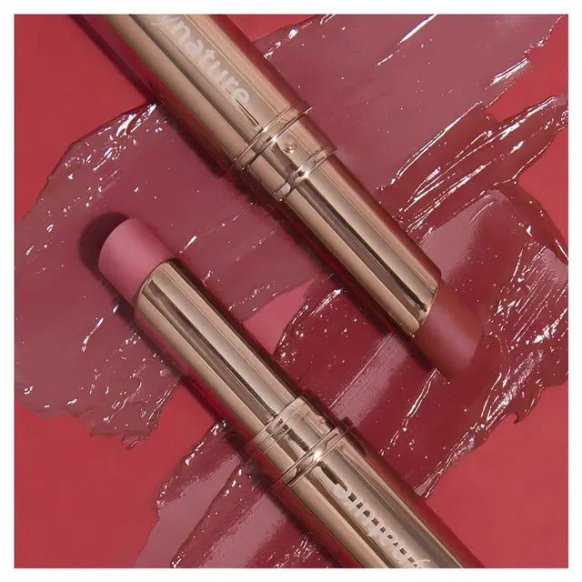 Nude by Nature Riberry matte lipstick with natural ingredients.
