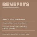 Swisse Ultiboost Vitamin K2 60 Capsules for strong bones and calcium absorption.